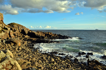 Rocky coastline near Molle in Sweden