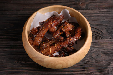 Thai Deep Fried dried pork, Thai street food