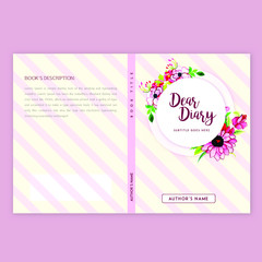 Book Cover Design With Watercolor Floral and Leaves