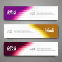 Vector abstract web banner design template with halftone pattern.