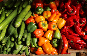 Photo of bunch peppers or paprika image wallpapers background
