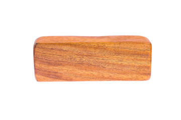 Blank wooden block isolated on white background