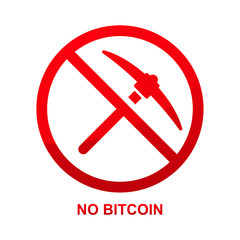 No bitcoin sign isolated on white background vector illustration.