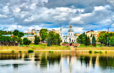 Fototapeta premium Church of the Resurrection of Three Confessors at the Volga River in Tver, Russia