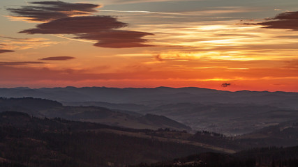 Beskidzkie niebo po zachodzie słońca  © spacer.z.aparatem 