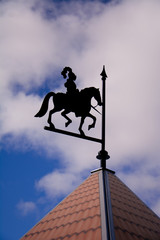 Flugel, knight on horseback,the spire of the roof, the roof of the tower of the castle, a thing of history, the middle ages