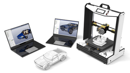 3D rendering - design and prototype car components