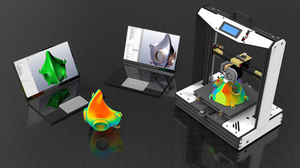 3D rendering - FEA of a 3D printed respiratory mask