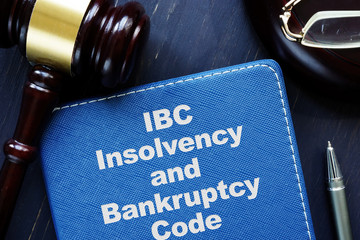 Business photo shows printed text insolvency and bankruptcy code IBC