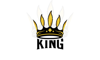 Luxury Cannabis King Crown Logo, Marijuana Luxury Crown Vector Design.