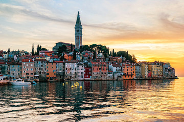 View of the old city of Rovinj in Croatia