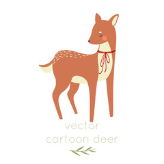 cute deer character illustration on white background