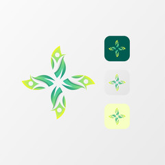 awesome leaf life logo vector