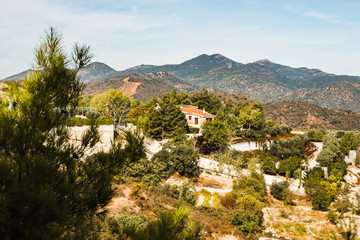 Fototapeta na wymiar Cozy mountain village Lefkara in Cyprus