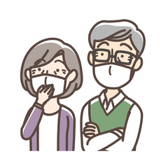 マスクをしている男女