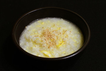 egg rice congee