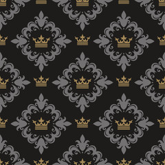 Royal wallpaper, seamless pattern. Textile design texture.