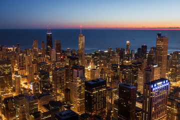 Obraz premium Chicago city Skyline Sunrise
