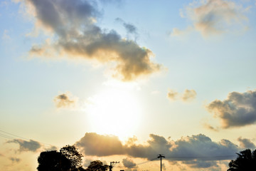 Blue sky white clouds for background