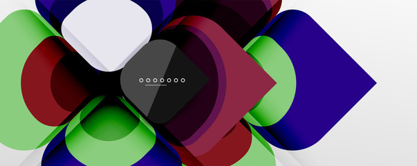 Abstract background - geometric cut paper design flower or square shape composition. Vector Illustration For Wallpaper, Banner, Background, Card, Book Illustration, landing page