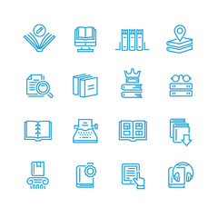 Book icon set in thin line style

