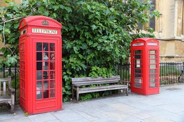 Fototapeta na wymiar London phone booths