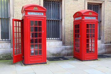 Obraz premium London telephone booths