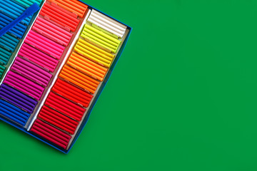 plasticine on a green background