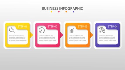 Presentation business infographic template with 4 options. Vector illustration.