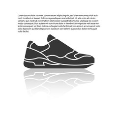 Sport shoe and shadow on white background,solid icon,vector illustrations