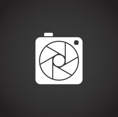 Photography related icon on background for graphic and web design. Creative illustration concept symbol for web or mobile app