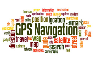 Fototapeta premium GPS navigation word cloud concept 2