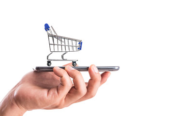 shopping cart and money