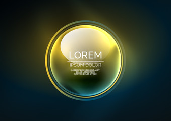 Glowing neon shiny transparent bubbles, glass circles or bio cell concept. Techno futuristic vector abstract background For Wallpaper, Banner, Background, Card, Book Illustration, landing page