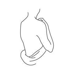Hand drawn Beautiful Woman body. Vector sketch illustration