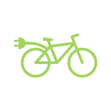 Electric bike icon vector. Eco bicycle logo flat illustration isolated on white background