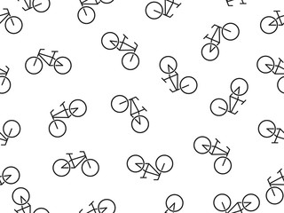 Bicycle icon cycling illustration seamless pattern background. Bike vector illustration