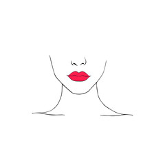 Hand drawn beautiful girl. Beautiful woman line art illustration