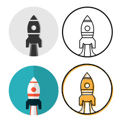 Obraz na płótnie Canvas flat and thin line icons for startup,vector illustrations