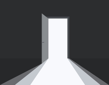 Doors Opening In A Dark Room - Stock Motion Graphics