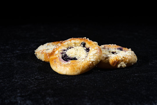 Fresh czech cake on dark background. Very polular and sweet.