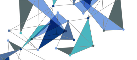 Line points connections, triangular technology design. Abstract geometric background