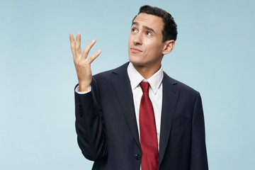 young businessman pointing