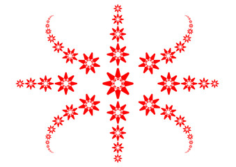 Formes étoilées rouges et symétriques