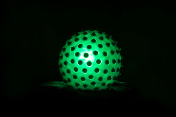 a green simulated virus