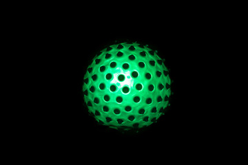 a green simulated virus