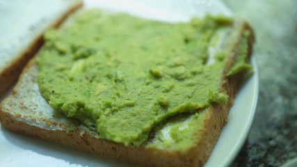 Healthy avocado toast for breakfast or lunch