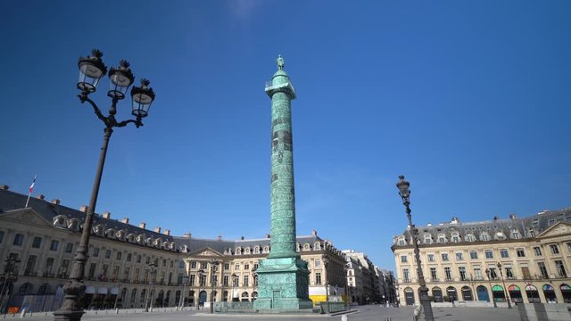 France, Paris, May, View of place Vendome with Vendome column