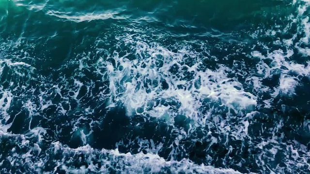 Foams and waves over the sea which a boat caused while cruising #1