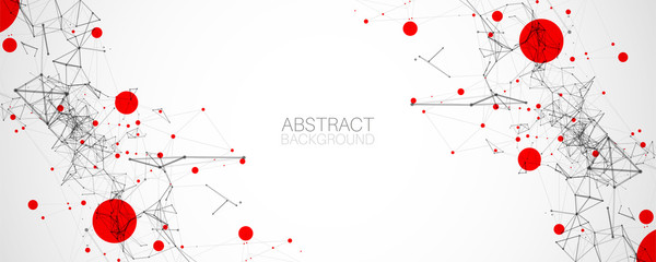Template for science and technology presentation. Plexus style background.